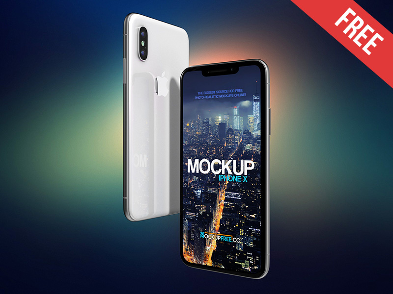 iPhone X – 2 Free PSD Mockups mockups product free mockup screen presentation perspective iphone x display application apple app
