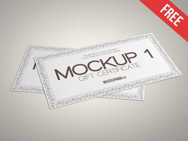 Download Gift Certificate - 3 Free PSD Mockups by Mockupfree on Dribbble