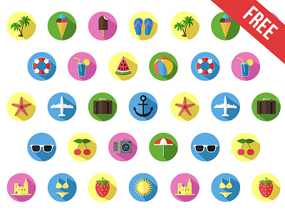 FREE Summer Icons download freebies free icons free psd icons icons set