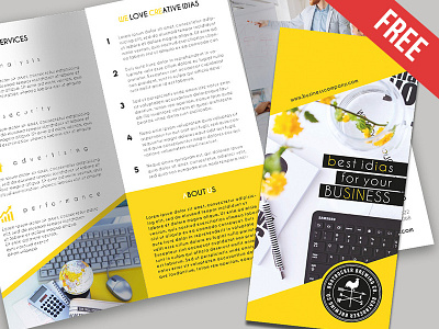 Free Business Tri-Fold Brochure Psd Template