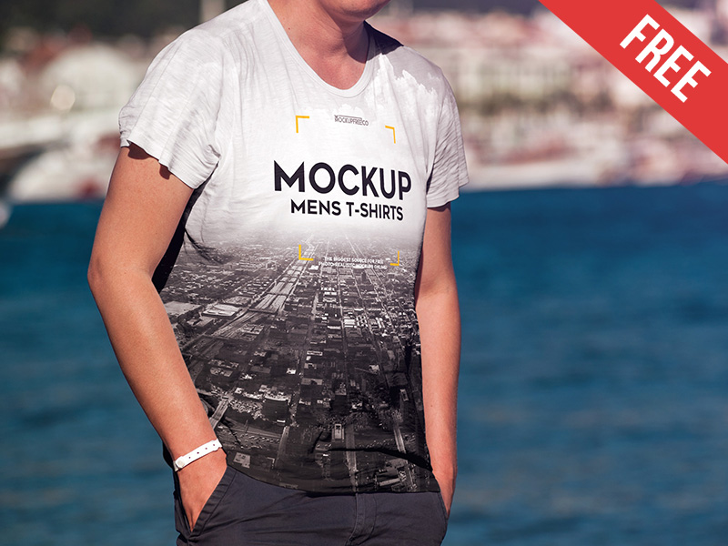 Download Men's T-shirt - 2 Free PSD Mockups by Mockupfree on Dribbble