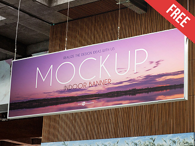 Free Indoor Banner Mock-up in PSD