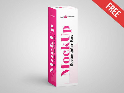 Free Rectangular Box Mock-up in PSD box box package cardboadr box clean free mockup mockups pack package package box paper product