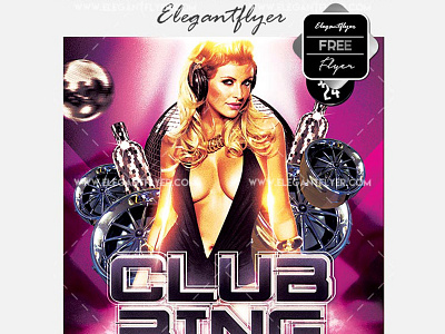 Clubbing Party – Free Flyer PSD Template + Facebook Cover dj promote dubstep electro electronic event festival flyer free futuristic house dj light poster