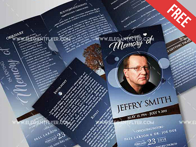 Free Funeral – Tri-Fold PSD Brochure Template free funeral brochure memorial programs template
