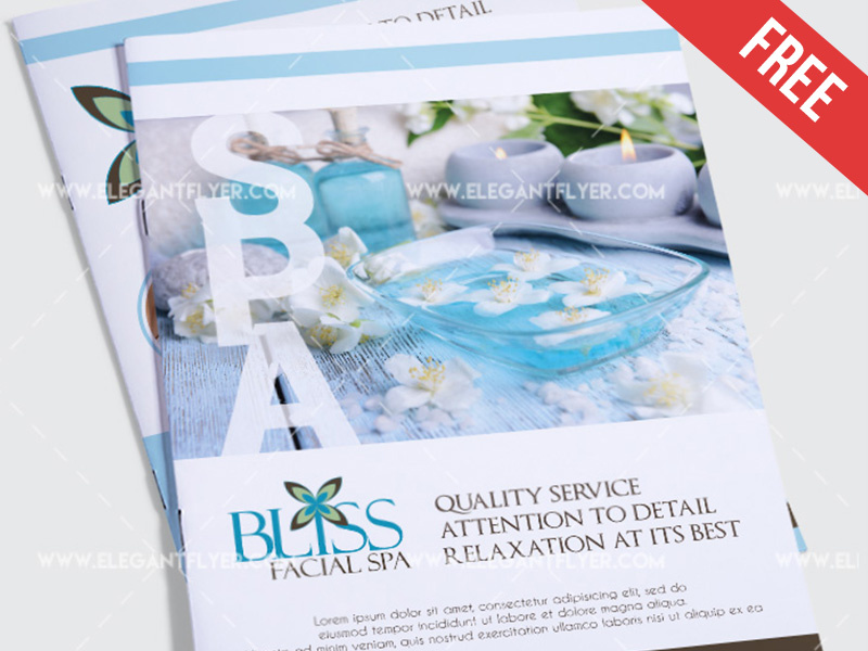 Free Relaxing Salon&Spa – Bi-Fold PSD Brochure Template free spa center relaxation beauty salon