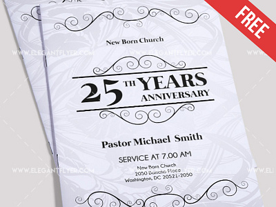 Free – Pastor Anniversary Bi-Fold PSD Brochure Template anniversary church anniversary free pastors appreciation