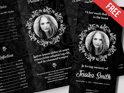 Free – Funeral Trifold Brochure Template in PSD funeral brochure funeral memorial service in loving memory