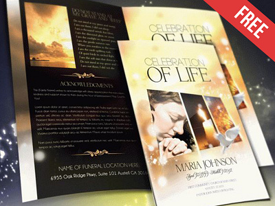 Funeral Program Brochure Template – Celebration of life