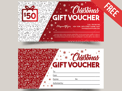 Christmas V02 – FREE Gift Certificate PSD Template