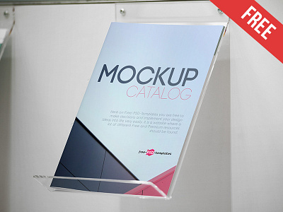 Free Catalog Mock-up in PSD a5 brochure catalog corporate free magazine mockup mockups paper product realistic