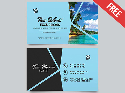 Excursions – Free Business Card Templates PSD business card card excursion travel