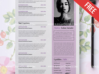 Free CV and Cover Letter PSD Template cover letter cv resume