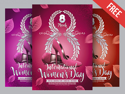 Free International Women’s Day Poster IN PSD 8 march female for girls holiday international womens day poster template woman
