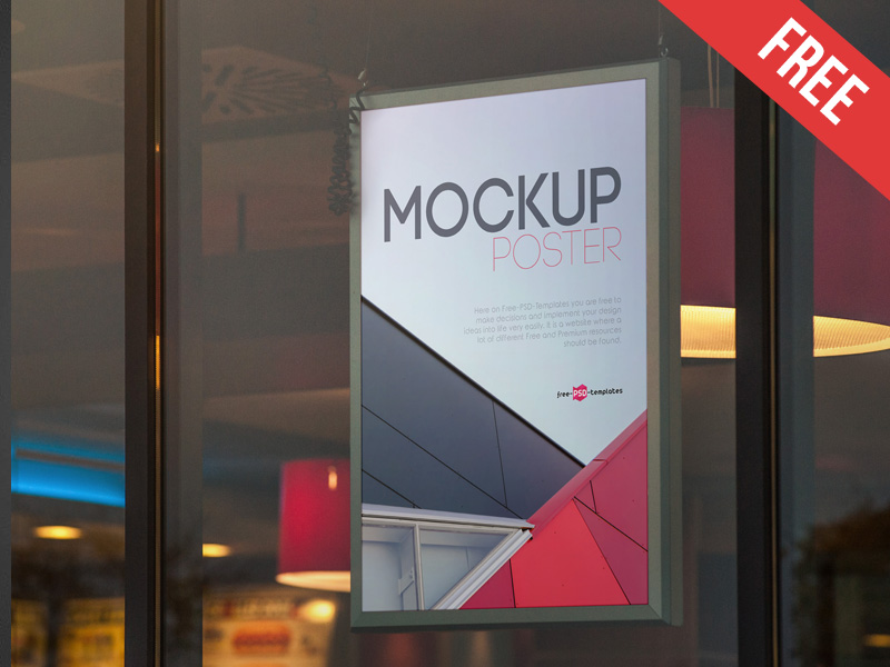 Download Free Poster Mock-up in PSD by Mockupfree on Dribbble