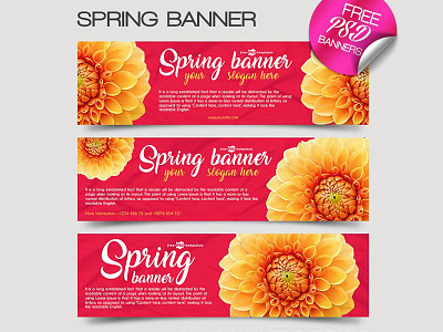 3 Free Spring Banner IN PSD