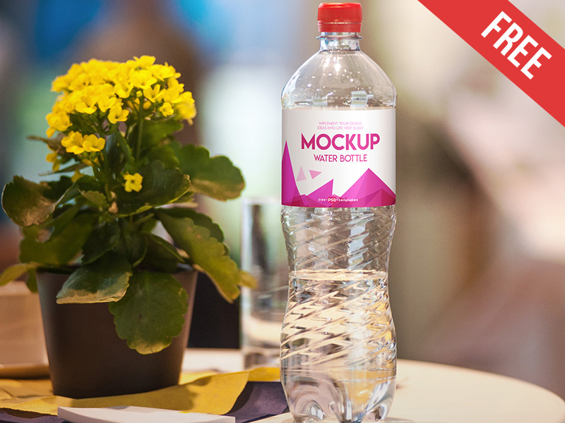 Download Free Water Bottle Mock-up in PSD by Mockupfree on Dribbble