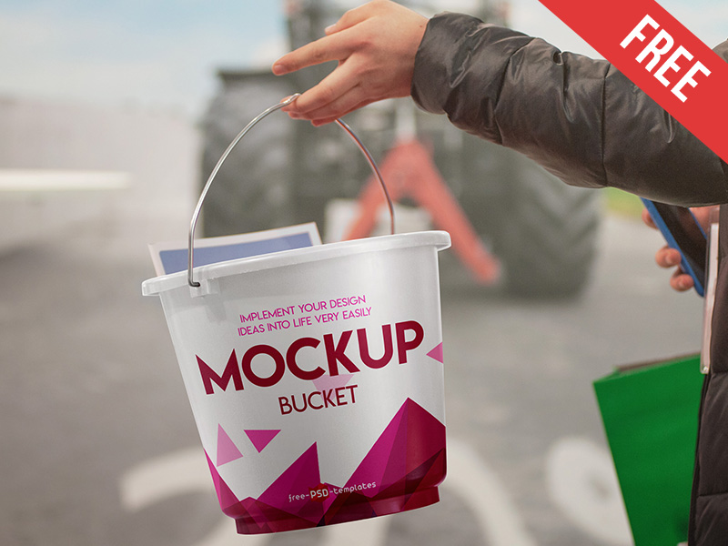 Download Free Bucket Mock-up in PSD by Mockupfree on Dribbble