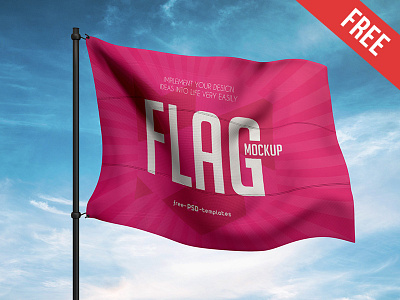 Free Flag Mock-up in PSD