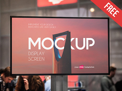 Free Display Screen Mock-up in PSD display free ips lcd mockup mockups presentation product screen showcase tv