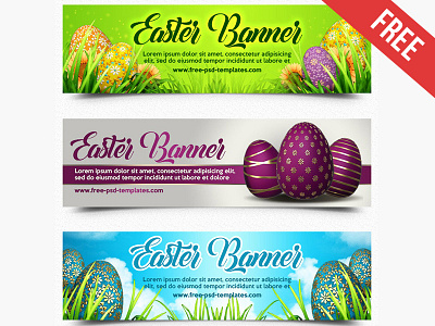 Free Easter Banner IN PSD ad advertisement advertising banner easter easter banner easter egg holiday marketing publicity spring