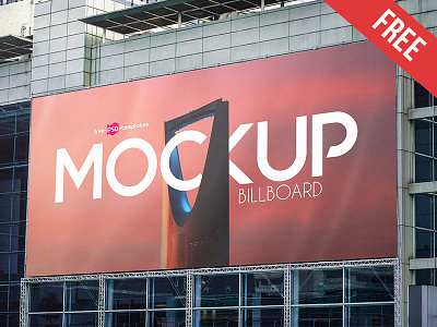 2 Free Billboard Mock-ups in PSD advertising banner billboard city free mockup mockups outdoor product sign street