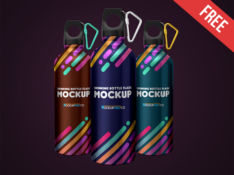 Download Drinking Bottle Flask 3 Free Psd Mockups By Mockupfree On Dribbble