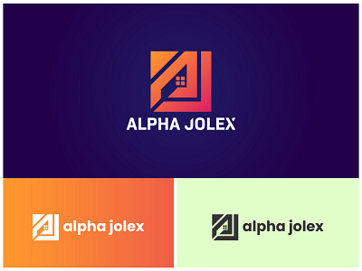 Alpha Jolex aj logo building logo creative logo flat logo graphic design iconic logo minimalist logo moder logo real estate logo unique logo