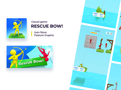 Rescue Bow! app art casual feature graphic game icon design mobile