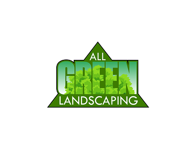 All Green Landscaping Logo branding design illustration logo typography vector