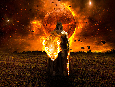 Moon Warrior 4K 3d artwork explosion fantasy graphic design warrior