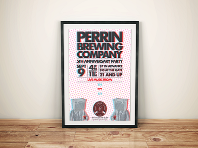 Perrin Brewing Anniversary Poster 3d beer brewery craft music party perrin poster