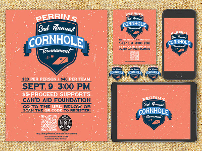 Perrin's Cornhole Tournament beer brewery cornhole craft minimal perrin shield tournament