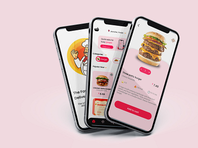 Food Ordering App 3d adobe xd animation app branding design flat illustration logo ui