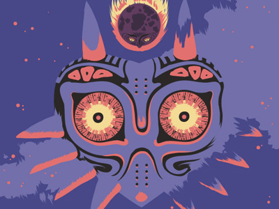 Moonfall majora mask poster screenprint vector zelda