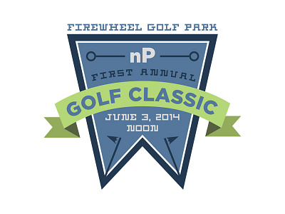 nP Golf golf logo ribbon