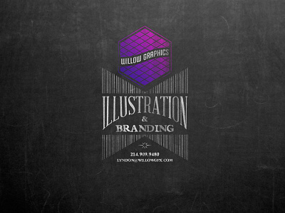 Willow Graphics branding chalk chalkboard illustration neon website