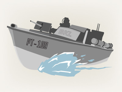 PT-109 boat brand illustration vector