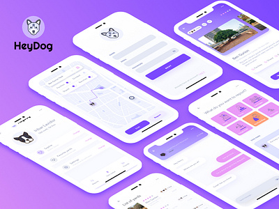 Dribble Heydog screens app design app ui dog mobile app mobile ui pets screens ui