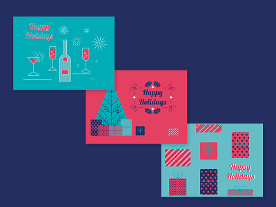 holiday cards set2 christmas holiday holiday card illustration