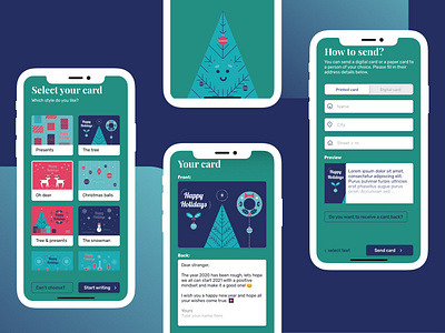 Screens Card christmas holiday card mobile app ui