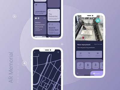 Near - AR Memorial App ar memorial mobile app monument ui