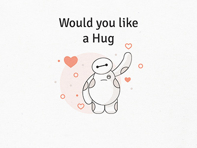 Baymax baymax big hero 6 disney hart hug illustration love movie character post card