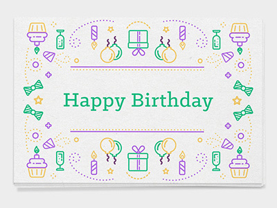 Happy Birthday Card birthday card card greeting card greetingcard happy birthday icons illustration print vector
