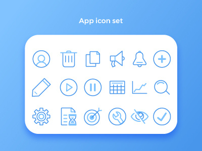Icons Set app design application branding desktop app high tech icon set icons ui vector