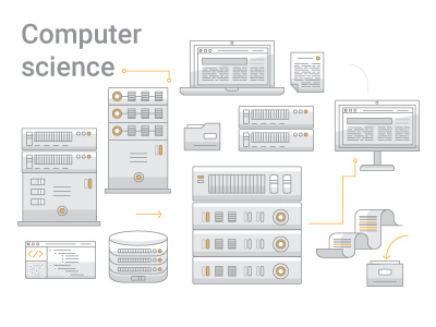 Computer Science coding computer computer science high tech icons illustration technology vector