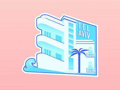 Tel Aviv Sticker challenge design dribbble dribbbleweeklywarmup hometown illustration telaviv vector warmup