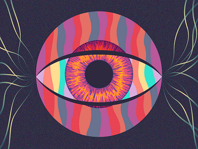 eye art color colorful design digital digital art eye illustration noise psychedelic texture vector vector illustration