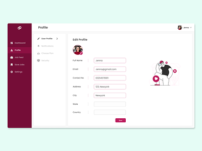 User Profile Form/Page ( Daily UI Challenge 6 )