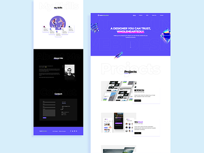 Personal Portfolio Design elegance portfolio purple ui ux uxux web design